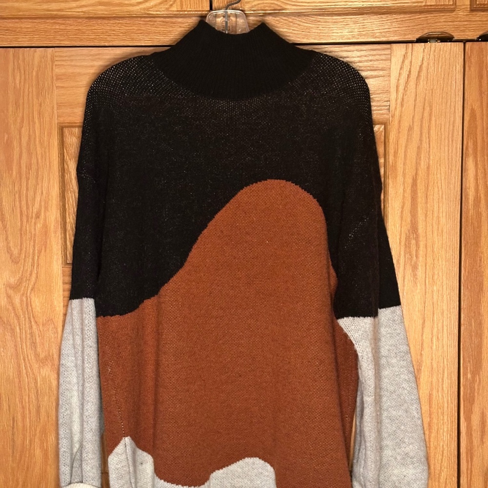 Blu Pepper - Colorblock Sweater Dress - Size Large